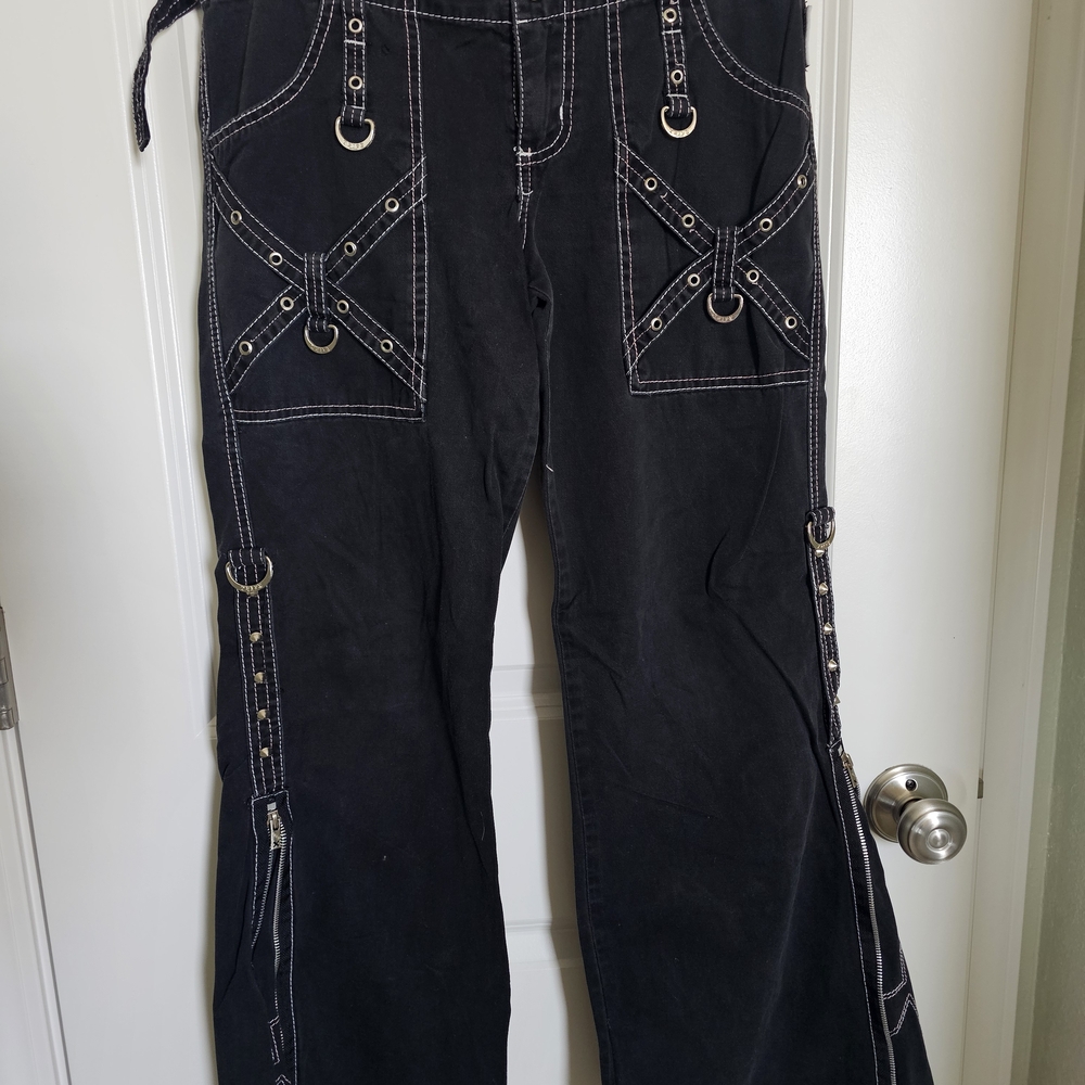 Daang Goodman Vintage Rare 2000s Tripp NYC Black Wide Leg Jeans Sz 5